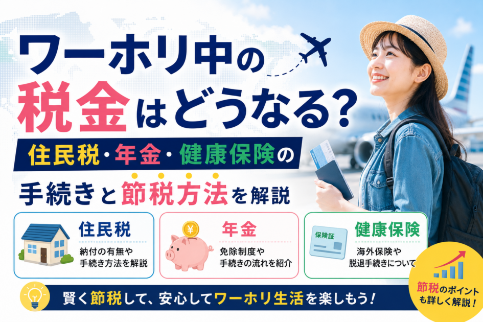 ワーホリ中の税金はどうなる?住民税・年金・健康保険の手続きと節税方法を解説