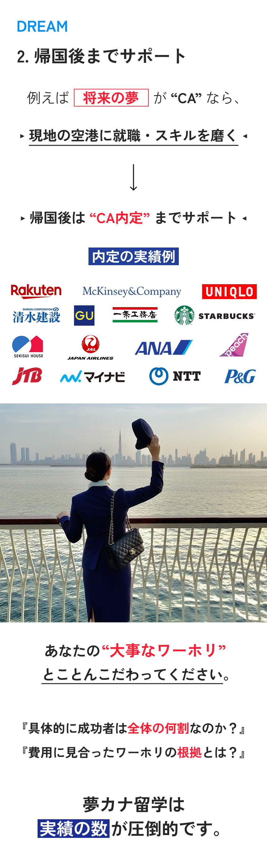 2.帰国後までサポート