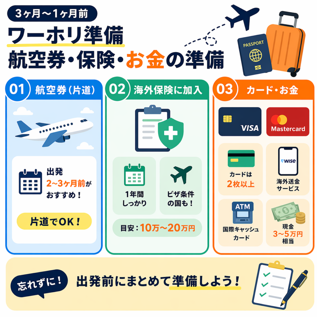3ヶ月〜1ヶ月前のワーホリ準備