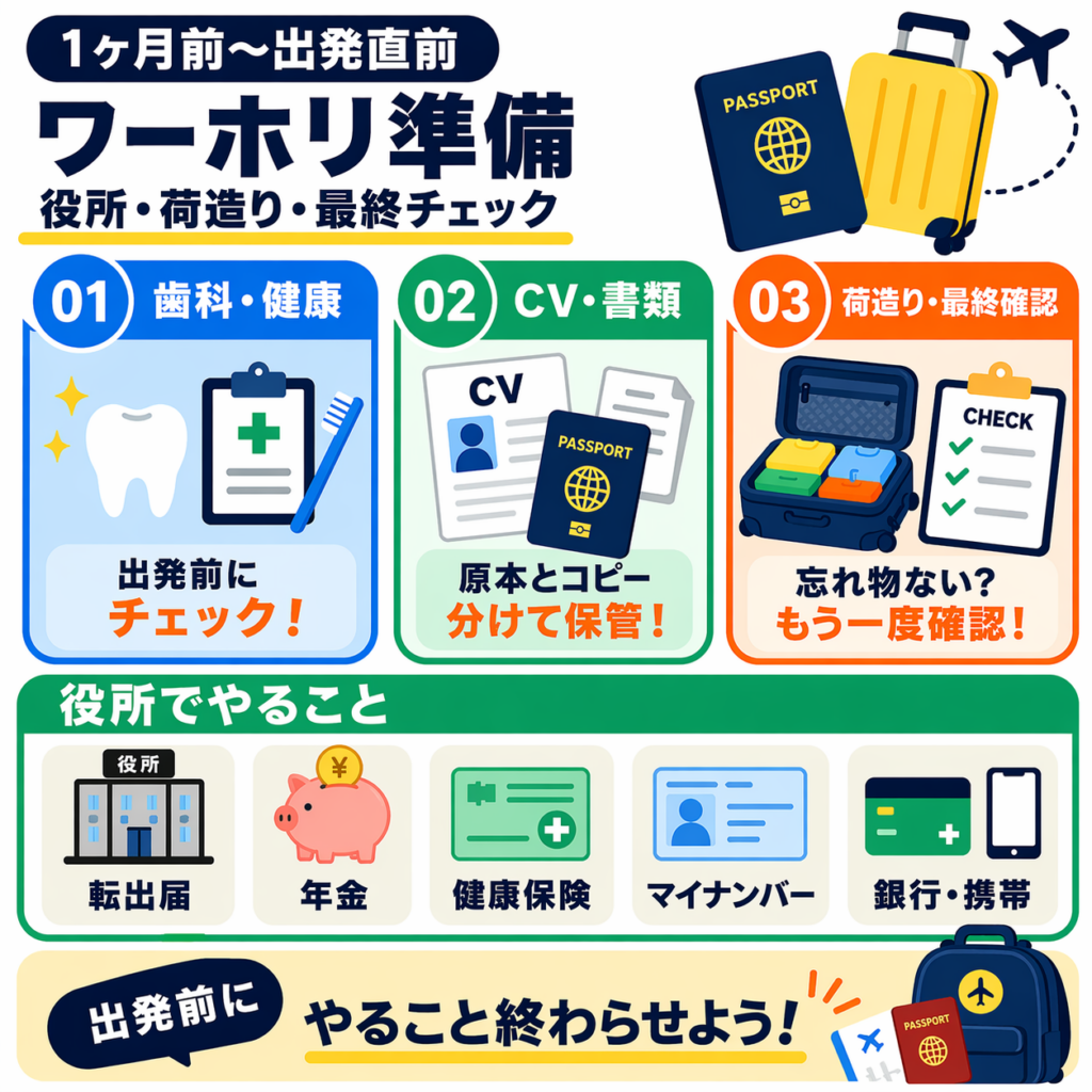 1ヶ月前〜出発直前のワーホリ準備