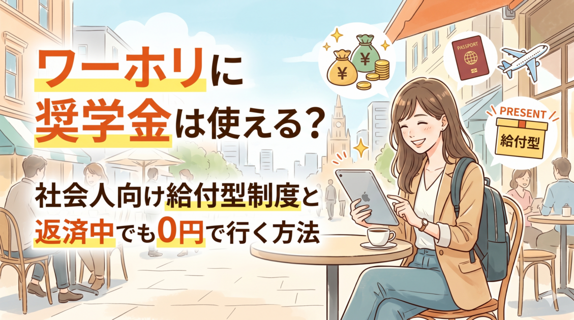ワーホリに奨学金は使える？返済中でもOK？0円でワーホリに行く方法を解説