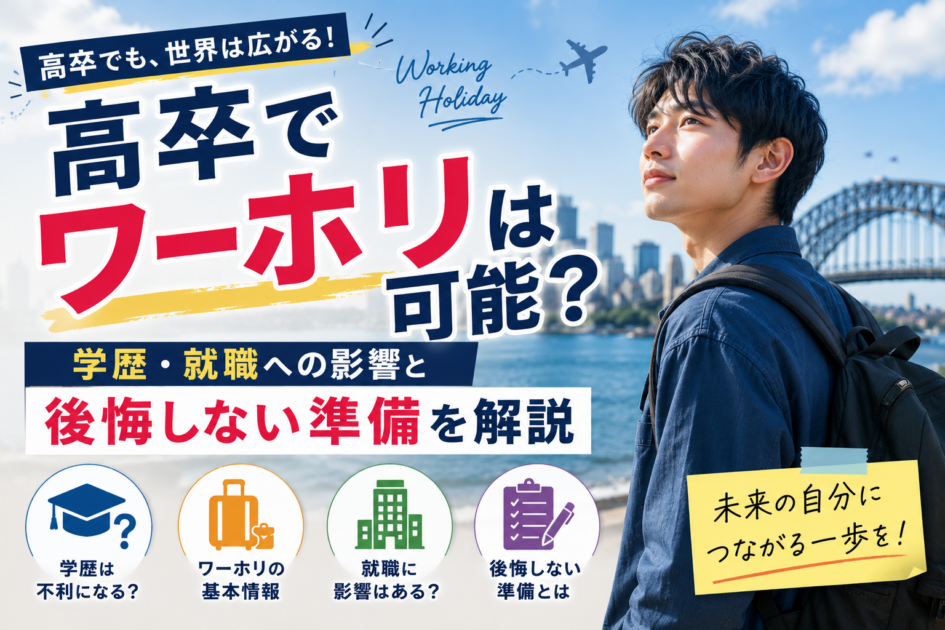 高卒でワーホリは可能？学歴・就職への影響と後悔しない準備を解説