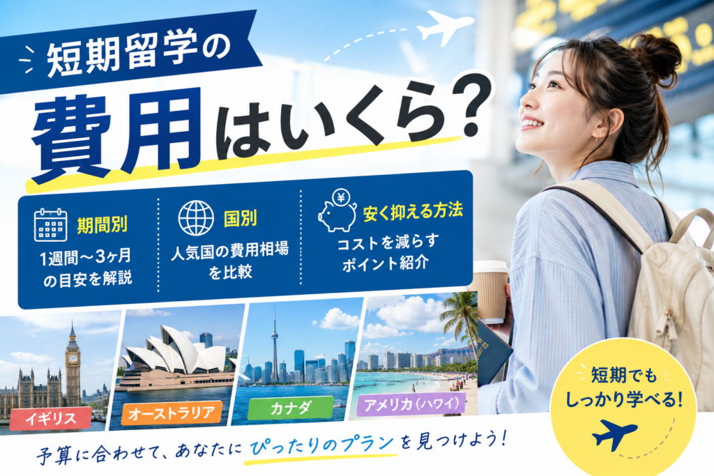 短期留学の費用はいくら？期間別・国別の目安と安く抑える方法