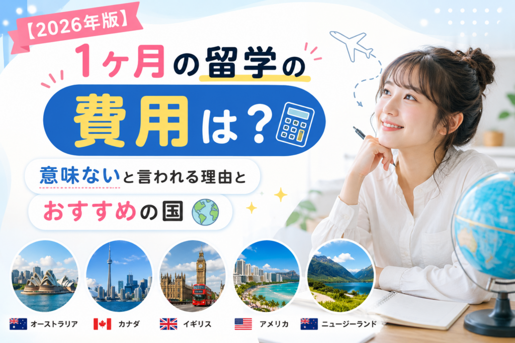 1ヶ月の短期留学の費用は？意味ないと言われる理由とおすすめの国