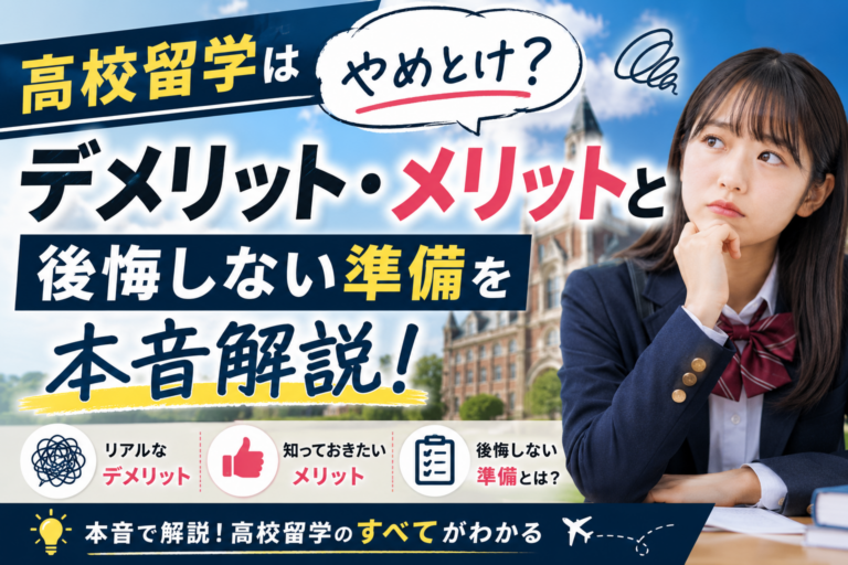 高校留学はやめとけ？デメリット・メリットと後悔しない準備を本音解説