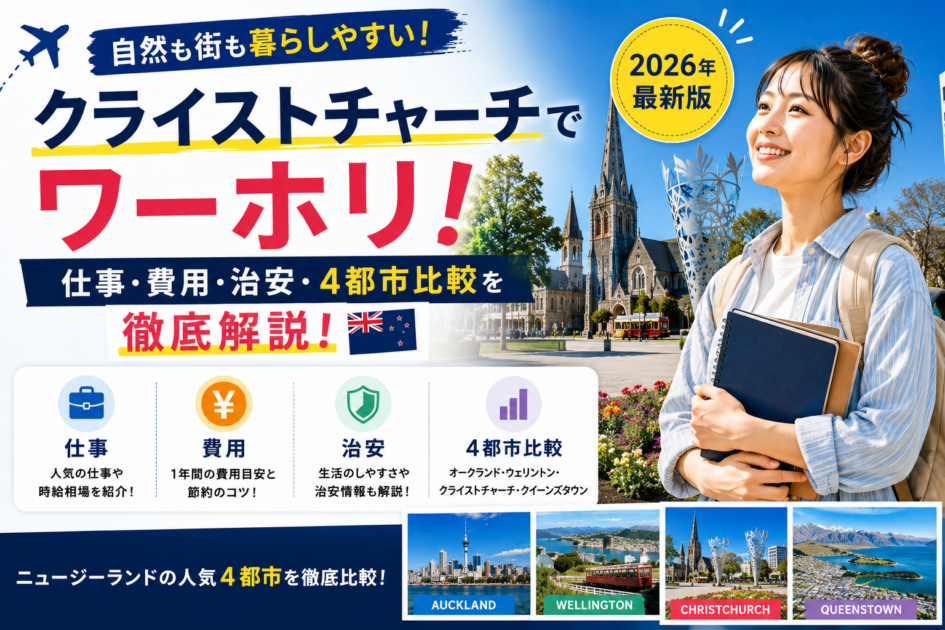 クライストチャーチでワーホリ｜仕事・費用・治安・4都市比較を徹底解説