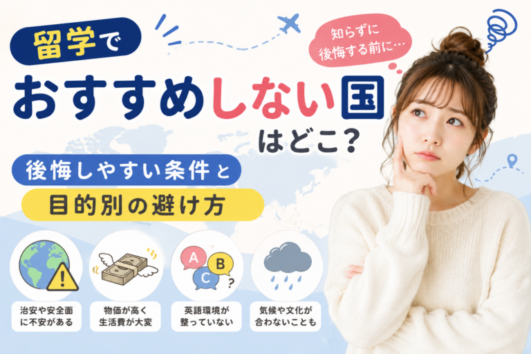 留学でおすすめしない国はどこ？後悔しやすい条件と目的別の避け方