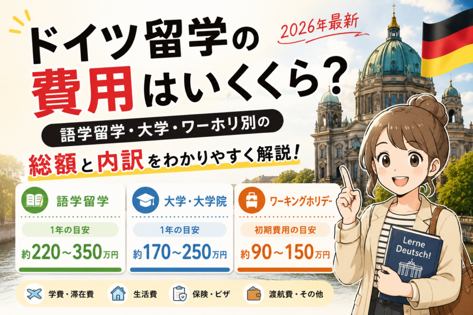 ドイツ留学の費用はいくら？語学留学・大学・ワーホリ別の総額と内訳【2026年最新】