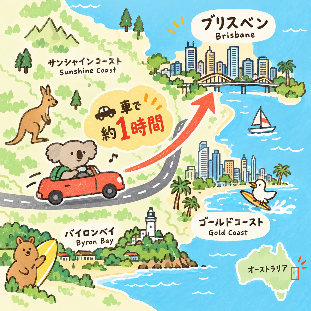 ゴールドコーストワーホリ ブリスベン 都市移動