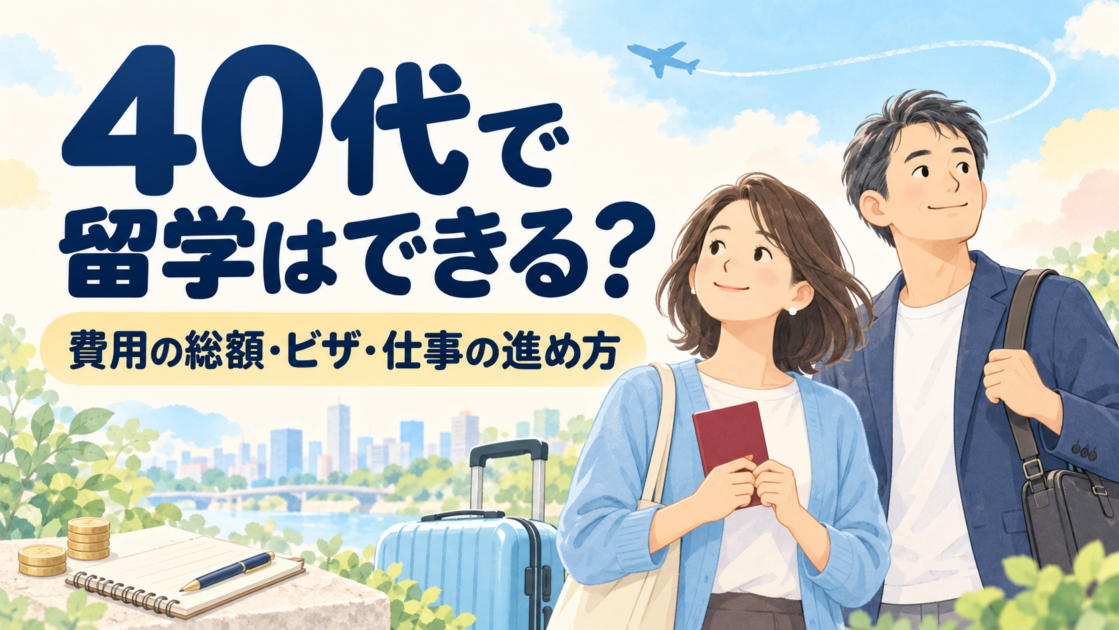 40代で留学はできる?費用の総額・ビザ・仕事の進め方