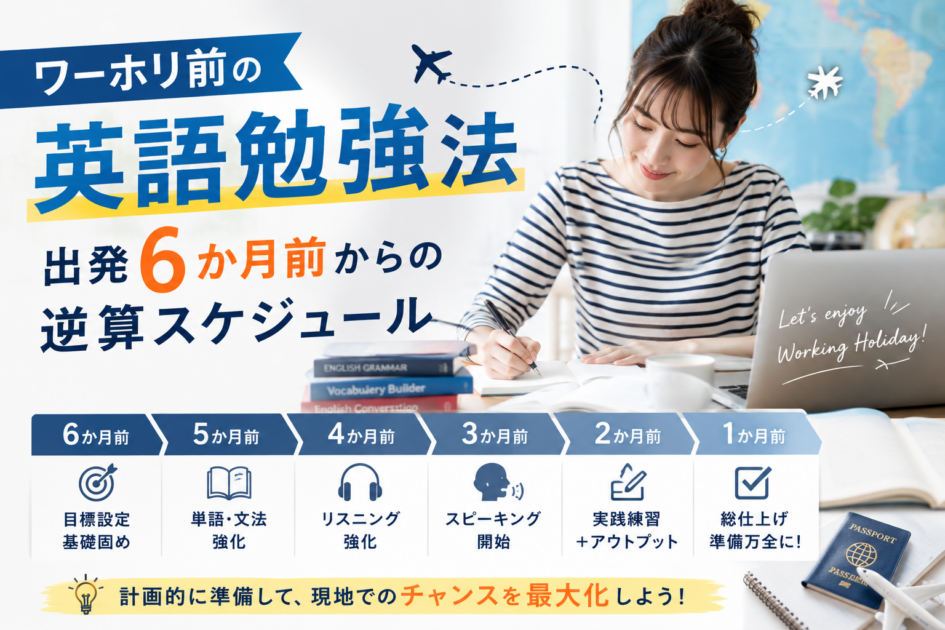 ワーホリ前の英語勉強法｜出発6か月前からの逆算スケジュール