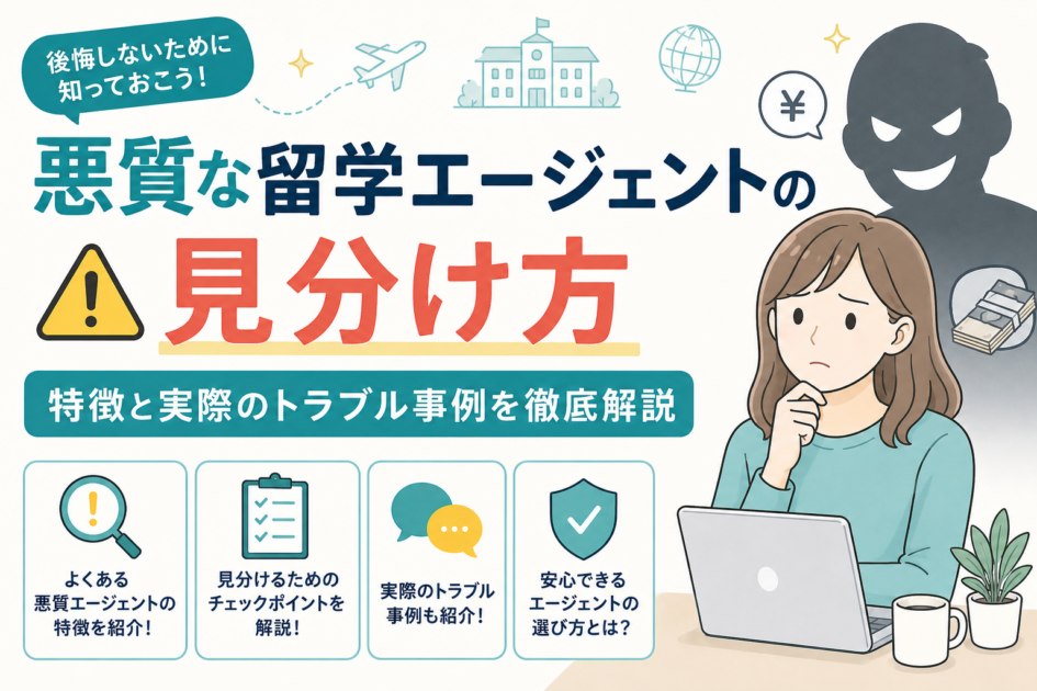 悪質な留学エージェントの見分け方|特徴と実際のトラブル事例を徹底解説