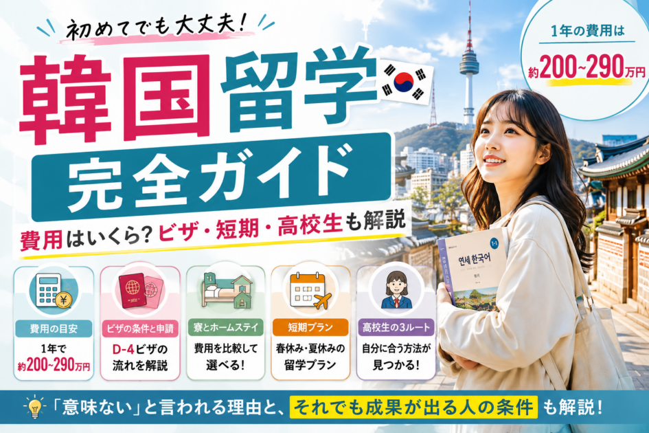 韓国留学の完全ガイド｜費用・ビザ・語学堂の選び方を解説