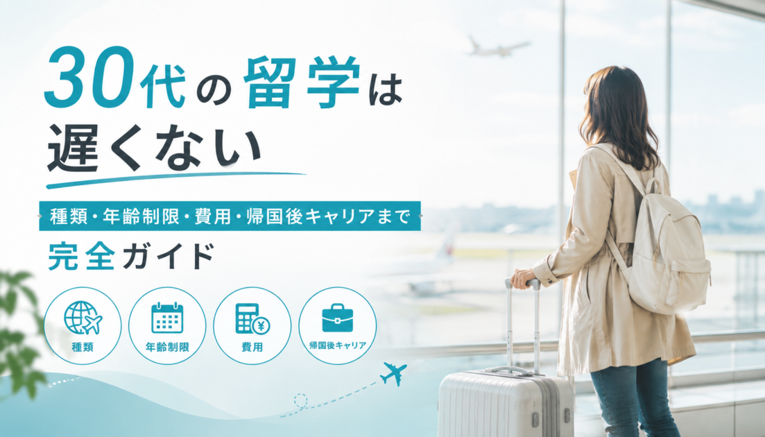 30代の留学は遅くない|種類・年齢制限・費用・帰国後キャリアまで完全ガイド
