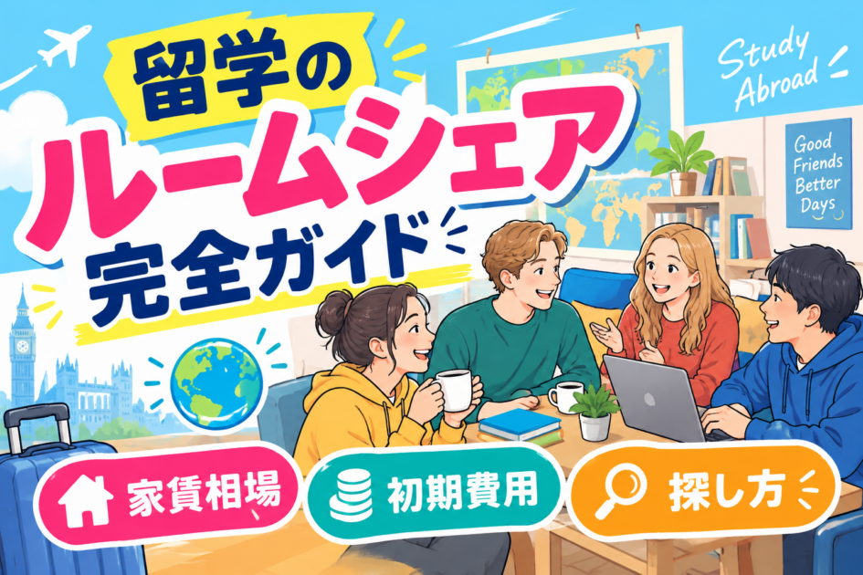 留学のルームシェア完全ガイド|家賃相場・初期費用・探し方