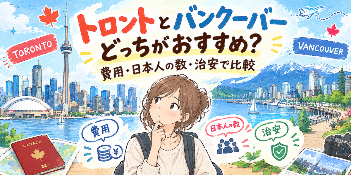 トロントとバンクーバーどっちがおすすめ?費用・日本人の数・治安で比較