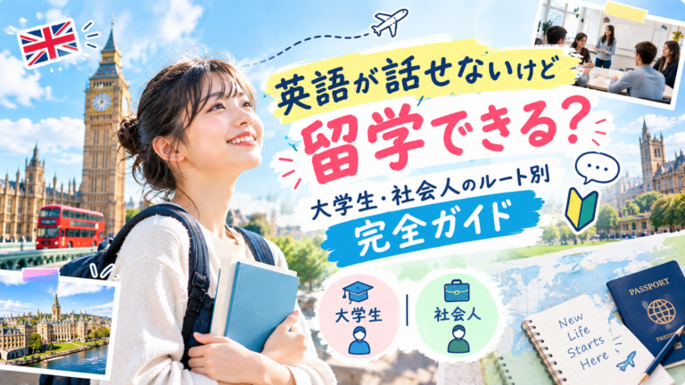 英語が話せないけど留学できる？大学生・社会人のルート別完全ガイド