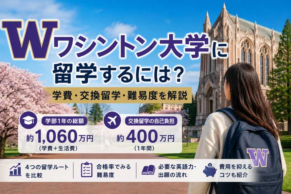 ワシントン大学への留学の費用は?総額・難易度・条件を解説