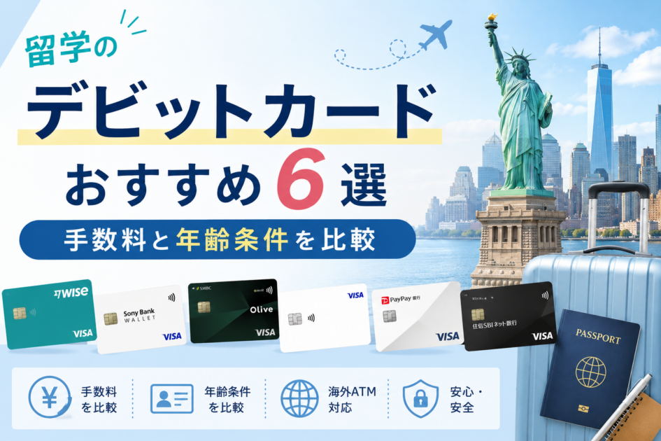 留学のデビットカードおすすめ6選|手数料と年齢条件を比較