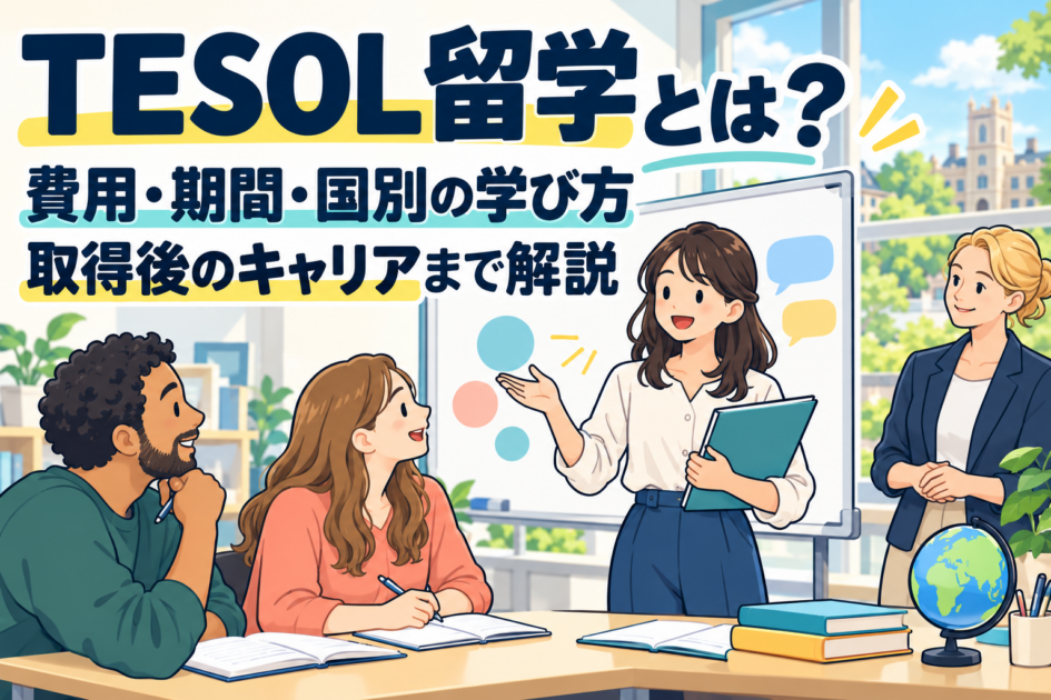 TESOL留学とは？費用・期間・国別の学び方と取得後のキャリアを解説