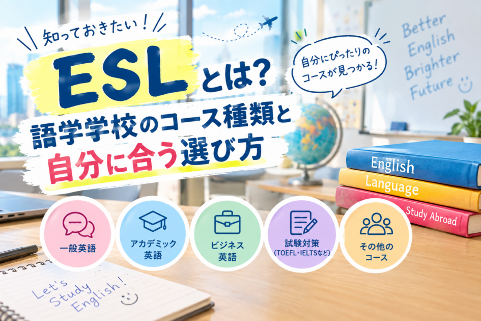 ESLとは?語学学校のコース5種類と選び方・費用を徹底解説