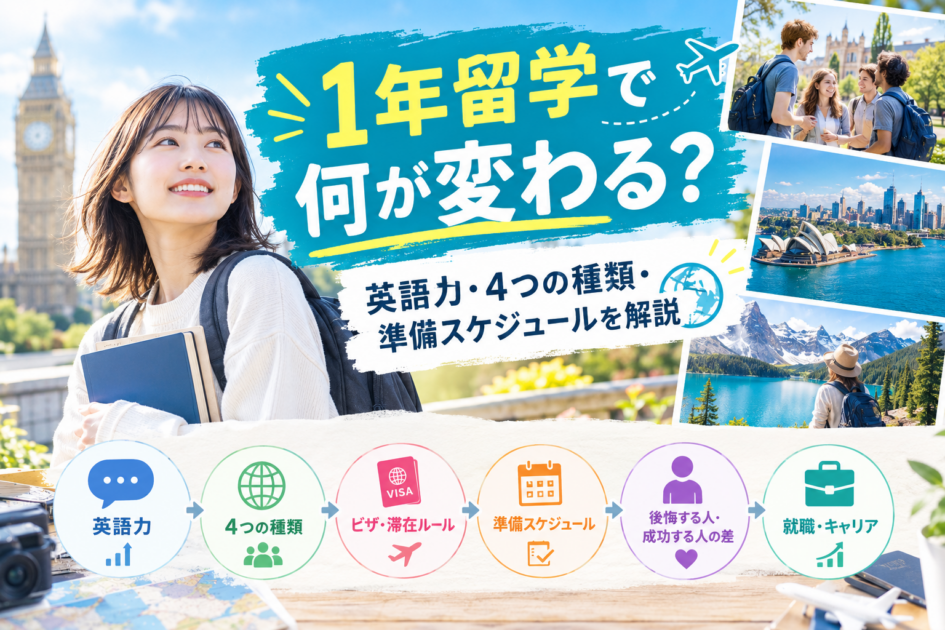 1年留学で何が変わる?英語力・4つの種類・準備スケジュールを解説