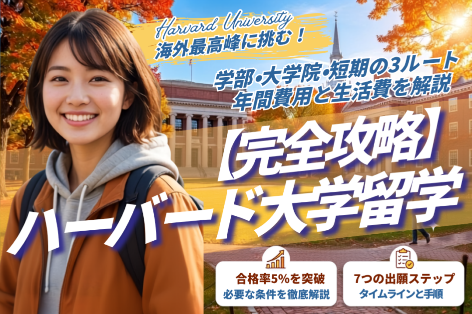 ハーバード大学に留学する方法｜3つのルート・合格率・費用を徹底解説