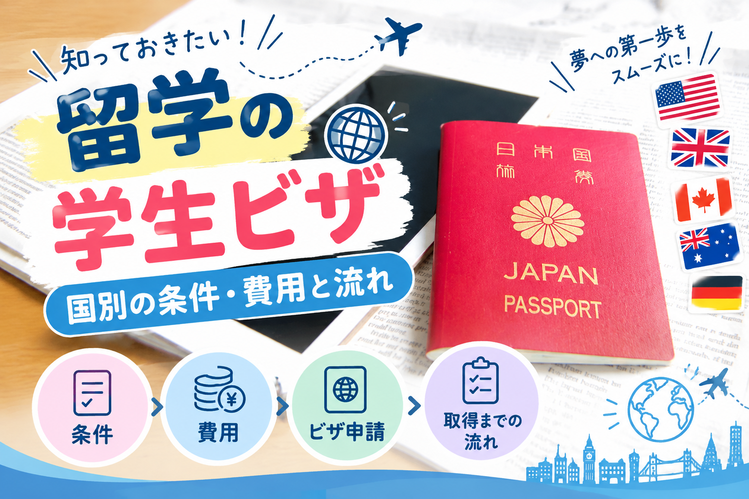 留学の学生ビザ完全ガイド|必要な条件・7ヶ国の比較・申請の流れ