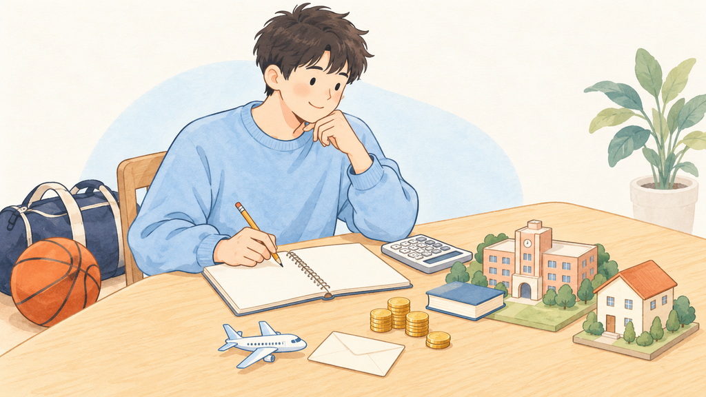 バスケ留学の学費と滞在費を計画するイメージ